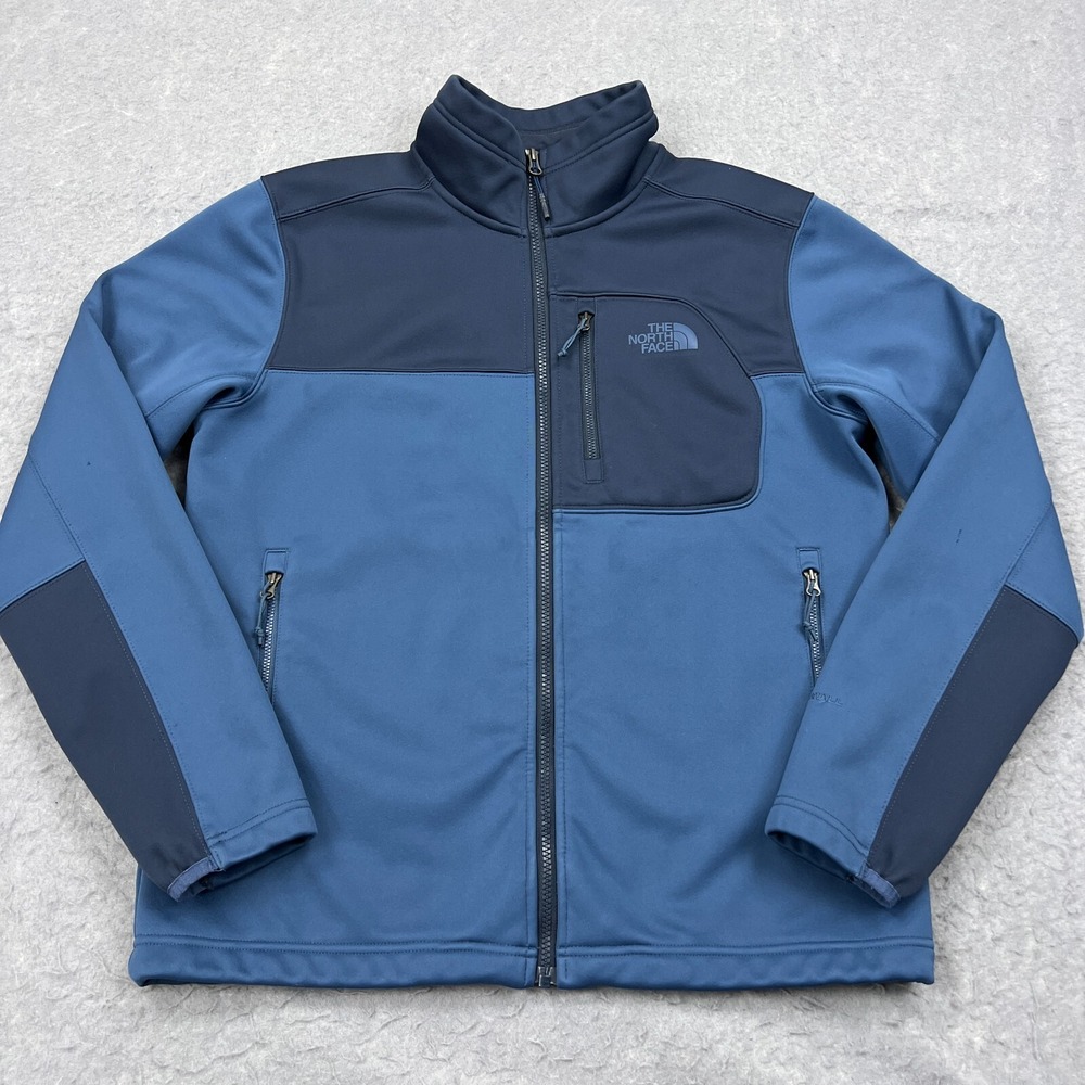 North Face Apex Risor Jacket Men's Medium Blue Full Zip Softshell Windwall Coat*
